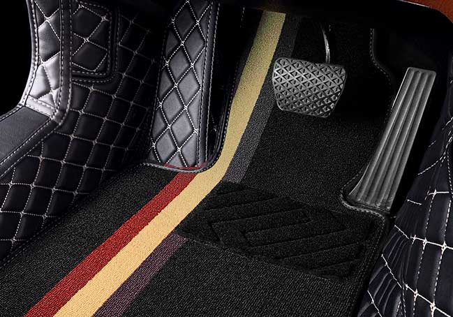 Luxury Colorful Strip Double Layer Custom Car Mat – Witamats